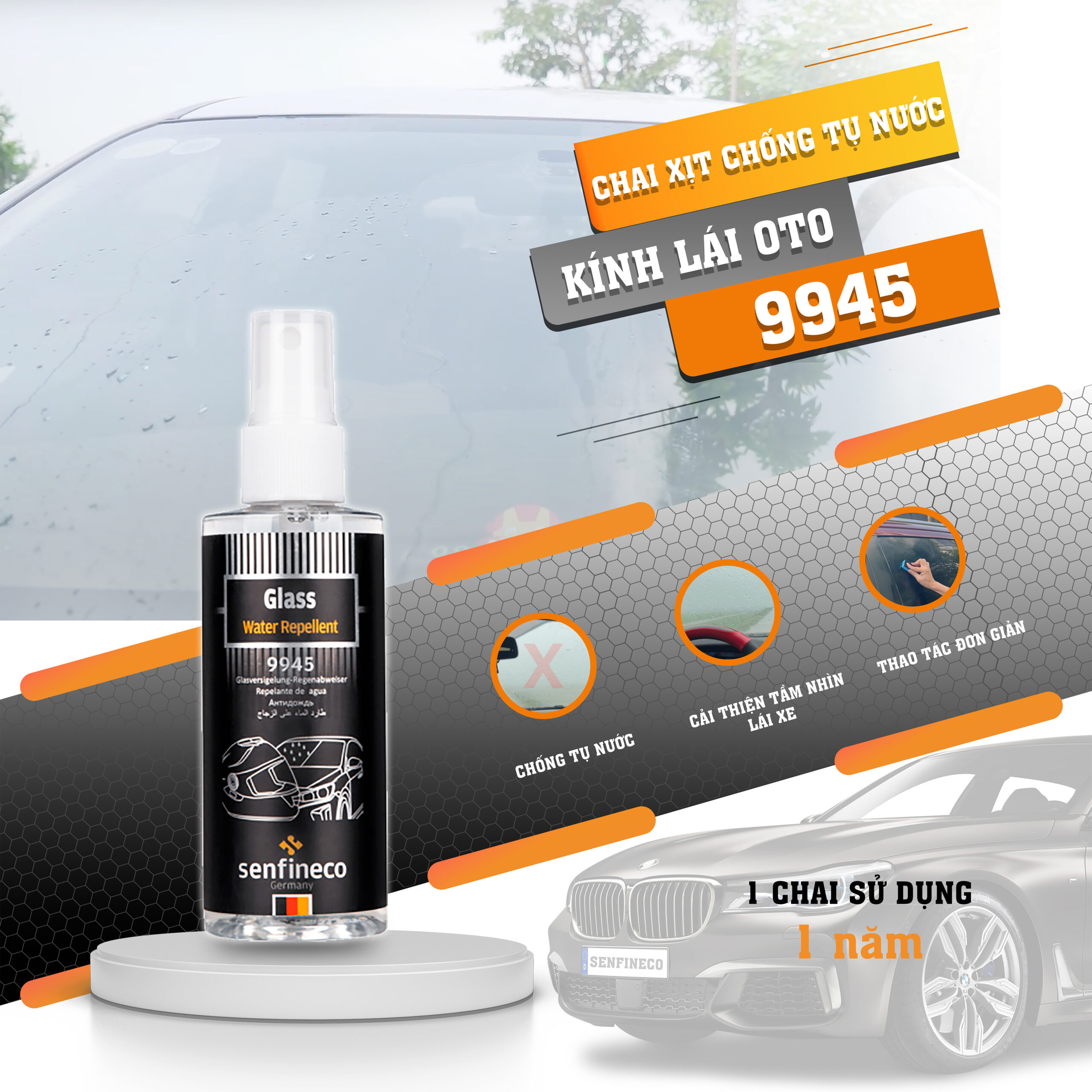 Chống tụ nước trên kính Senfineco 9945