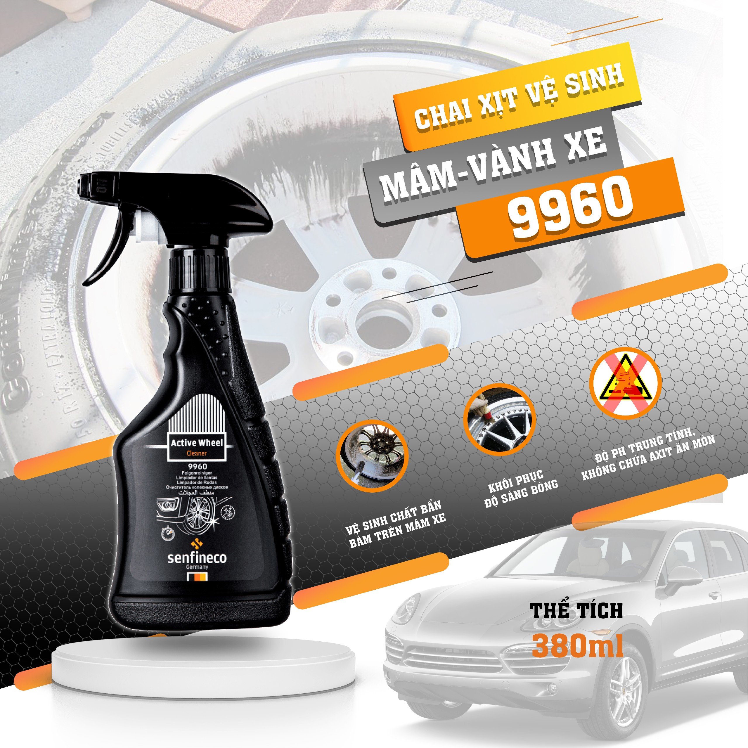 Vệ sinh mâm - vành xe Senfineco 9960